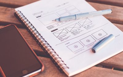 Sketching UX for application in a notebook with a pen